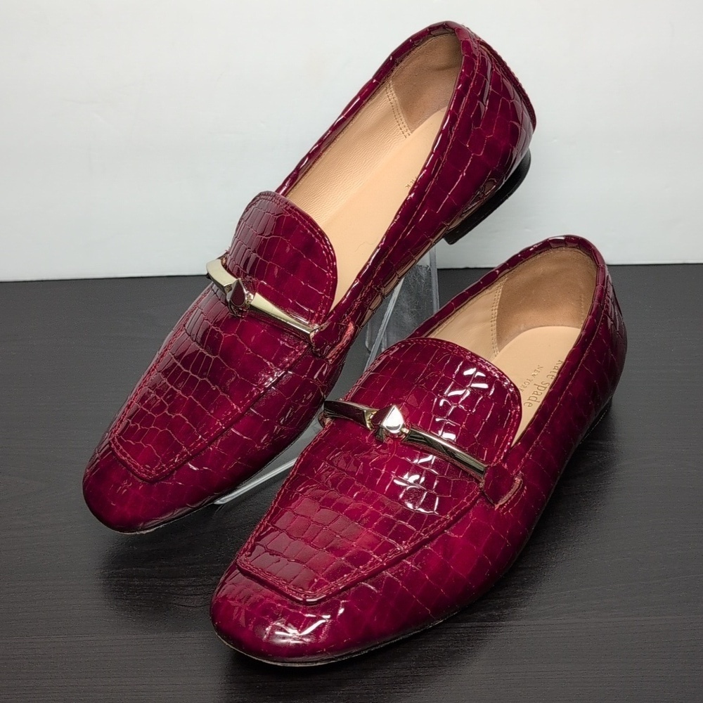 Kate Spade New York Lana Croc-embossed red loafers woman's size 7.5